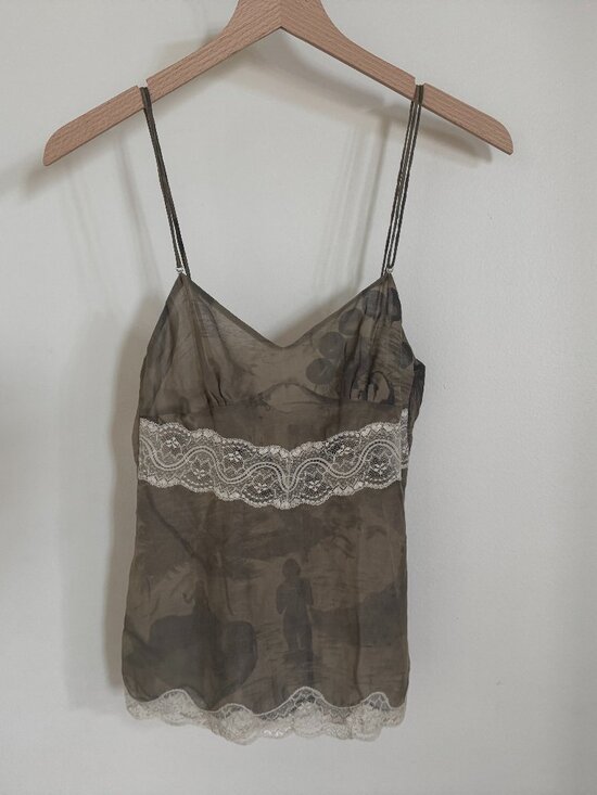 Stella McCartney Tops - Stella McCartney Vintage Y2K Silk Lace Printed Camisole Top Size 38